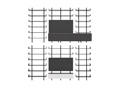 Multilayer Open Design Storage Shelving Unit With Adjustable Metal Racks And Storage Compartments 3d model