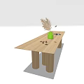 Modern Dining Table Dining Table Island Table 3d model