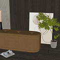 Modern sofa stool 3d model