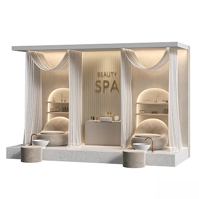 Elegant Beauty SPA Interior With Comfortable Foot Massage Seats And Relaxing Ambiance 3d model