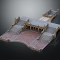 Ancient Architecture Model Featuring Grand Steps Arched Structures And Open Plaza 3d model