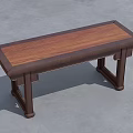 Minimalist Wooden Console Table With Dark Frame And Light Tabletop Design 3d model