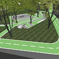 Residential Landscape With Lush Trees Green Lawn Modern Walking Path And Seating Areas