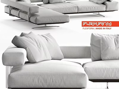 Flexform Sectional Sofa Made in Italy Modern Design with Comfortable Seating 3d model