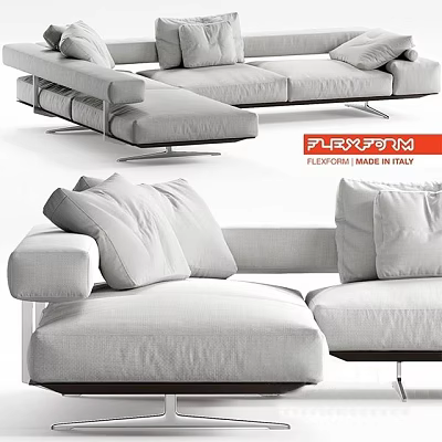 Flexform Sectional Sofa Made in Italy Modern Design with Comfortable Seating 3d model