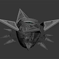Futuristic Silver Mechanical Sphere With Metallic Fins And Glowing Central Elements