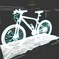 Silver Green Mountain Bike With Wide Tires On Sandy Surface