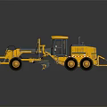 Yellow Motor Grader Construction Equipment With Front Blade And Large Wheels