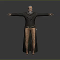 Wise Old Man Old Man Ancient Old Man Ancient Wise Warlock Taoist priest wizard mage 3d model