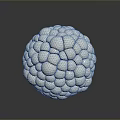 Gray Bumpy Spherical 3D Model With Shiny Textured Surface