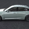 Sleek Modern Light Green Sedan Car With Sporty Black Wheels And Aerodynamic Design