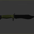 Tactical Weapon Knife With Green Handle Serrated Blade And Sharp Metal Design
