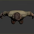 Male Adventurer Character With Khaki Shirt Ripped Pants And Brown Boots Design