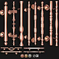 Collection of Golden Door Handles with Various Decorative Designs and Shapes