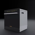 Modern Black And Silver Midea Dishwasher As Efficient Kitchen Appliance Design 3d model