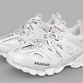 Balenciaga White Chunky Sole Mesh Design Lace Up Trendy Sporty Sneakers