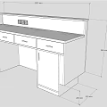 Modern Office Desk With Computer Monitor Keyboard Mouse Drawers And Black Chair