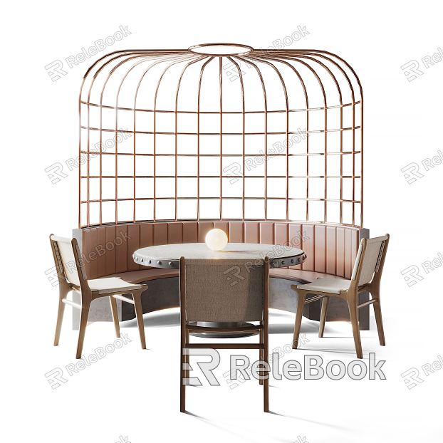 Modern Card Seat Birdcage Sofa Table and Chair Combination model