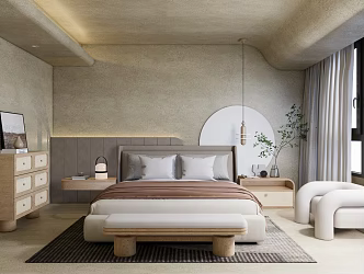 Quiet bedroom master room 3d model