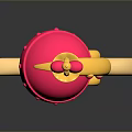 Pink Magic Wand With Red Orb Golden Wings And Decorative Pink Handle Design