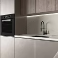 Modern Kitchen Interior Featuring Stylish Cabinets And Island Countertop With Appliances