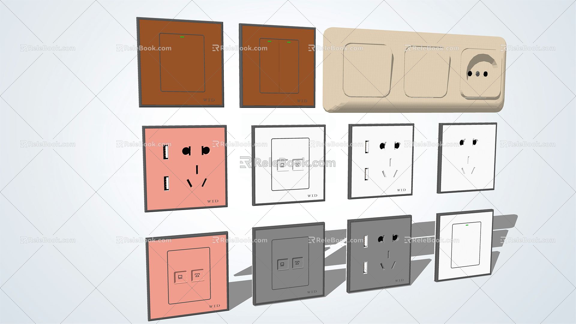 Modern socket switch socket model