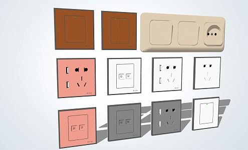 Modern socket switch socket 3d model