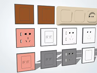 Modern socket switch socket 3d model