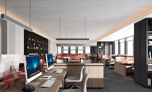 Modern public office area Open office area 3d model