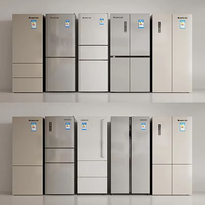 Refrigerator Single Door Refrigerator Double Door Refrigerator 3d model