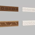 New Chinese style solid wood carved lines 3d model