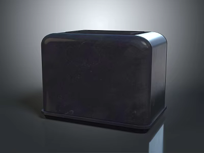 Black Modern Electronic Toaster With Sleek Surface And Contemporary Design 3d model