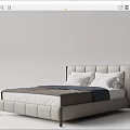 Modern Double Bed Design With Leather Headboard White Pillows And Soft Bedding