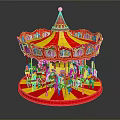 Modern Carousel Children's Playground Children's Playground 3d model
