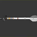 Advanced Military Missile Weapon With White Body Orange Band Tail Fins And Nose Cone