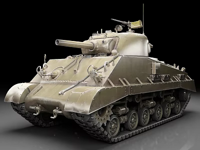 Detailed Military Tank With Turret Cannon Tracks Armor And Realistic Design 3d model