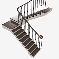 Elegant Spiral Staircase With Wooden Steps And Black Metal Railings Design