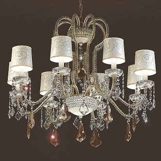 European chandelier lamps main lamp lobby classical crystal 3d model