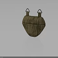 Brown Textured Leather Apparel Accessory With Dual Hooks And Protective Design