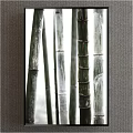 Plant Painting Of Bamboo Stems With Joints Green And White Through Window