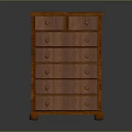 Classic Wooden Chest of Drawers With Multiple Drawers And Wood Grain Surface