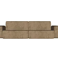 Modern Light Brown Two Seater Sofa With Fabric Upholstery And Simple Design 3d model