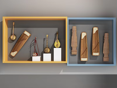 Chinese Guzheng Erhu Pipa 3d model