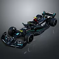 Black Formula 1 Race Car With PETRONAS RENAULT Logo And Driver Number 44