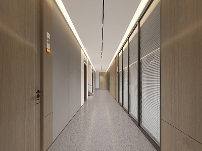 modern aisle office aisle 3d model