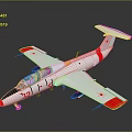 Space Aviation Model Aircraft Red And White With Transparent Cockpit And Number 32
