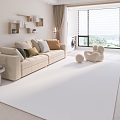 Cream wind carpet living room 3d model