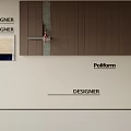 Modern Background Wall Design With Wooden Panels And Stone Accent Strip