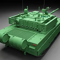 Green Military Tank With Long Cannon Turret And Modern Design Features
