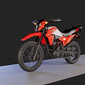Red and White Off Road Motorcycle With Black Seat And Knobby Tires